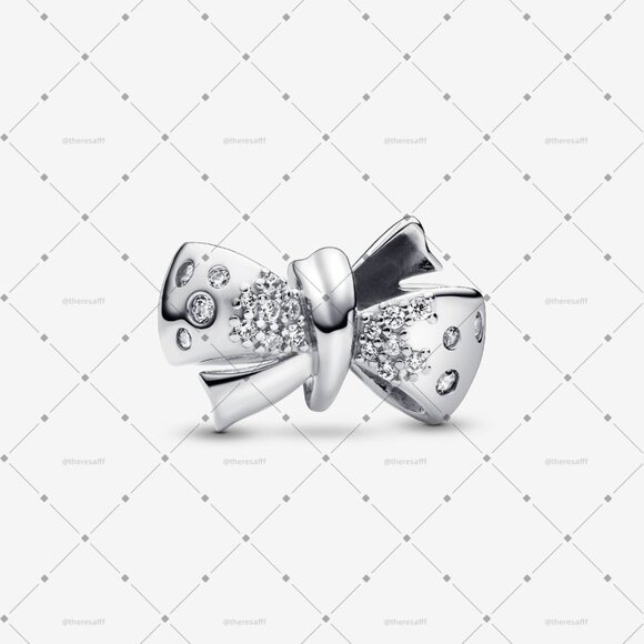 Pandora Sparkling Bow Charm - Picture 1 of 3